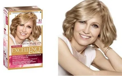 Vopsea de par L'oreal Excellence. Paleta de culori, nuanțe ale fotografiei