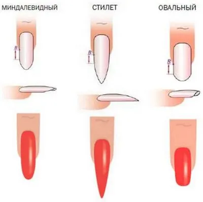 Franceză pe unghii în formă de migdale cu un design. Fotografia noutății este frumoasă, blândă