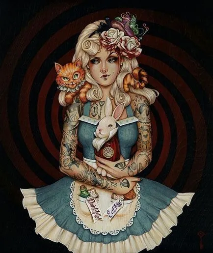 100 tatuaj bazat pe Alice in Wonderland