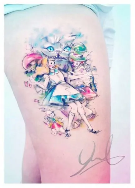 100 tatuaj bazat pe Alice in Wonderland