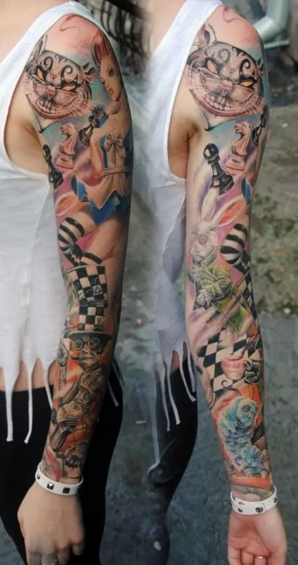 100 tatuaj bazat pe Alice in Wonderland