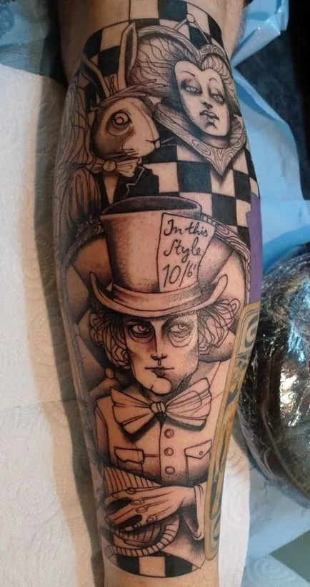 100 tatuaj bazat pe Alice in Wonderland