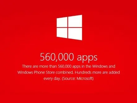 Numărul de aplicații pentru Windows și Windows Phone depășește deja 560.000.