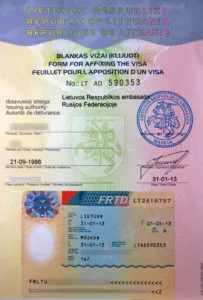 Cerere de o viză Schengen în Lituania pentru ambasada sau VC