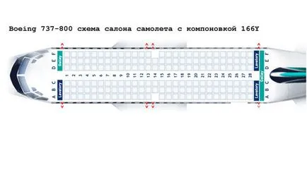 Boeing 737 800 a helyét a legjobb helyeket és rajza az utastérben