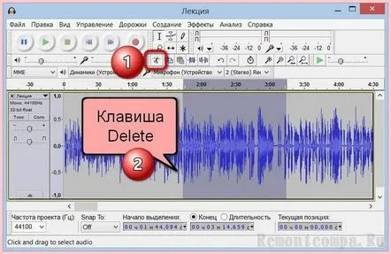 Editor audio gratuit Instrucțiuni Audacity pentru lucrul cu programul. Partea 2