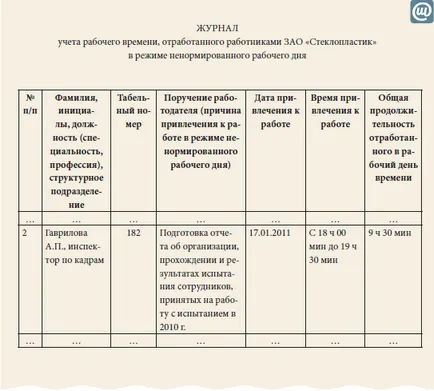 Какво да се сложи в таблицата с нередовен работен ден