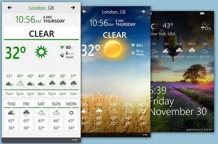 Aplicația Weather Flow pentru Windows Phone 8