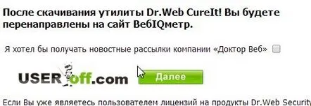 Scanarea virușilor Dr.Web CureIt