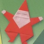 Schema de Moș Crăciun origami din hârtie