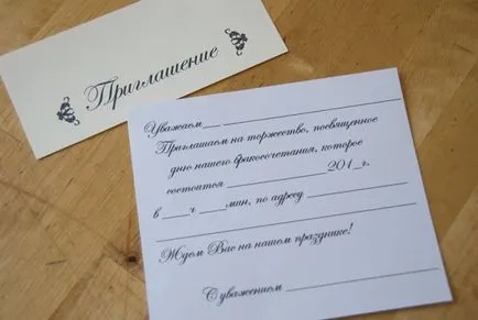 invitatii de nunta cu propriile dvs. mâini Masterclass