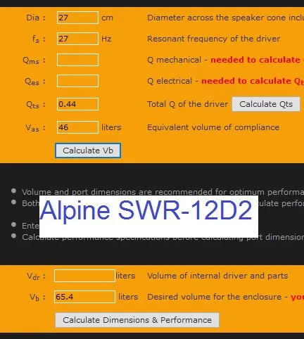 Cum se calculează caseta pentru subwoofer