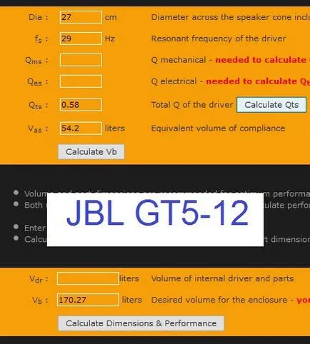 Cum se calculează caseta pentru subwoofer