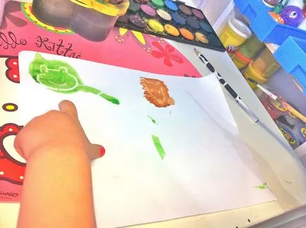 Apple si mere copii desen - Tehnologie lumânare acuarelă sau imagini secrete