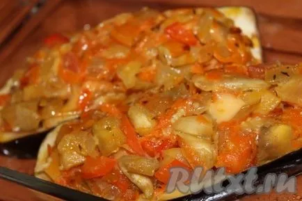 Vinete umplute cu legume, coapte în cuptor - reteta cu o fotografie