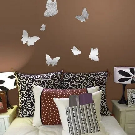 Fluturi pe perete, cu mâinile și șabloane pentru a taia din șablon, idei de design pereți (lor) Fluturi pe perete, cu mâinile și șabloane sale pentru a tăia modelul, idei de design de perete