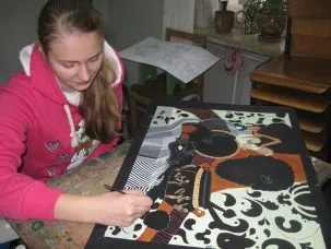 decorative de viață încă pe hârtie colorată, profesor de artă (încă de viață) decorative de viață încă pe hârtie colorată, profesor de artă