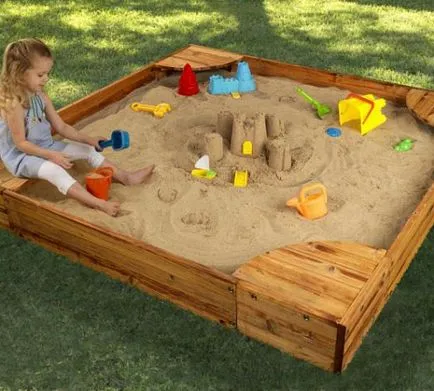 Sandbox pentru copii cu mâinile, portalul de construcție (Sandbox) Sandbox pentru copii cu mâinile, portalul de construcție
