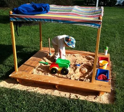 Sandbox pentru copii cu mâinile, portalul de construcție (Sandbox) Sandbox pentru copii cu mâinile, portalul de construcție
