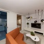 Proiectare si living interior cu zone de living și de dormit