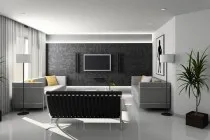 living proiectare cameră hi-tech stil (foto), mobilier de decorațiuni interioare în stil high-tech, apartament renovat