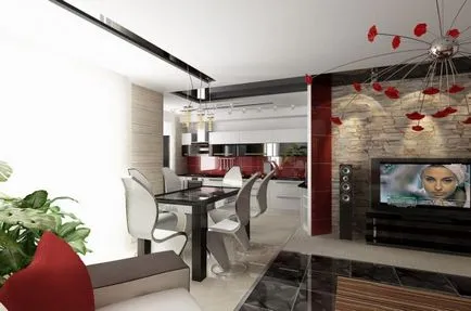 Design de bucătării într-un modern seturi de stil foto 150 și interior