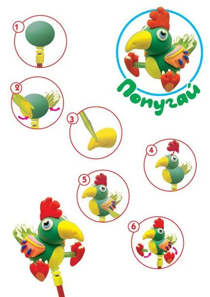 schema de pasăre-pas plastilină