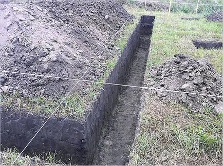 Cum să sape un șanț pentru fundație, instalații sanitare