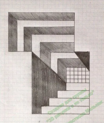 Cum de a desena un model pe etape de hârtie 3D (remiză) Cum de a desena un model pe etape de hârtie 3d