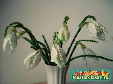 Cum sa faci un ghiocel cu margele (Galanthus) Cum sa faci un ghiocel cu margele