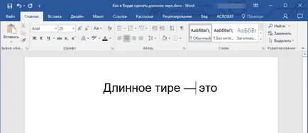 Cum de a face Word Liniuță em
