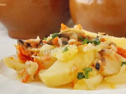 Cartofi cu ciuperci în ghivece în cuptor (ciuperci) Cartofi cu ciuperci în ghivece în cuptor