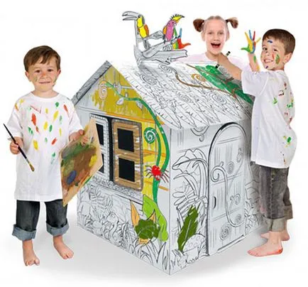 Casa de carton pentru copii de colorat pentru un joc mare, din nou o vacanță! (Ziua de naștere) Casa de carton pentru copii de colorat pentru un joc mare, din nou o vacanță!