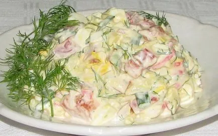 Salata de crab cu reteta castravete corect cu (salata de castraveti de crab) fotografie Salata de crab cu reteta dreptul de castravete cu o fotografie