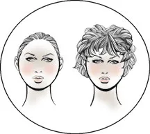 Forma rotundă a tunsorile feței și coafuri, bijuterii, machiaj si ochelari (fata) Forma rotundă a tunsorile feței și coafuri, bijuterii, machiaj și ochelari