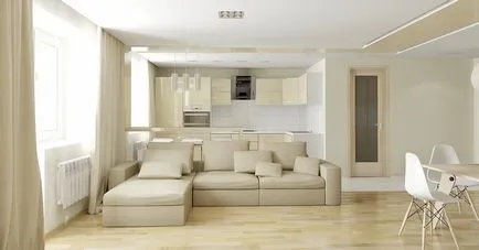 Bucătărie-dormitor (39 fotografii) în ghidul video de o camera pentru decorarea design-ul (a) Bucătărie-dormitor (39 fotografii) în ghidul video de o camera pentru decorarea design
