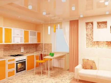 Bucătărie-dormitor (39 fotografii) în ghidul video de o camera pentru decorarea design-ul (a) Bucătărie-dormitor (39 fotografii) în ghidul video de o camera pentru decorarea design