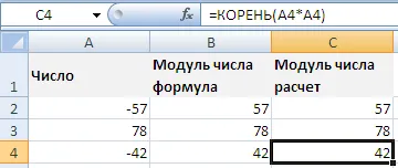 Numerele modulului în Excel