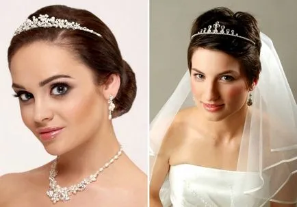 coafuri de nunta trendy pentru quad-uri - cu extensie, franjuri, flori, diadema, voal