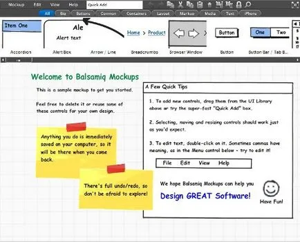 simulările Balsamiq Prezentare generală