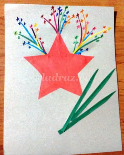 Carte poștală la ziua victoriei propriilor mâini cu copiii de 6-8 ani (Kruglov) Carte poștală la ziua victoriei cu mâinile cu copii de 6-8 ani