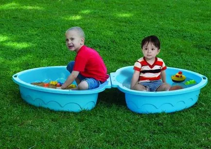 Sandpit pentru copii în a da idei și fotografii, casa de vis (loc cu nisip realizate din material plastic) Sandpit pentru copii în a da idei și fotografii, casa de vis