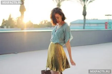 fusta plisata imagini foto de moda
