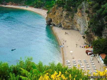 Plaja Mogren Budva, fotografii, hartă, recenzii (Mogren) Plaja Mogren în Budva, fotografie, hartă, comentarii