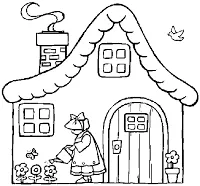 Dezvoltarea copilului de colorat casa, casa, casa, cabana, colibă