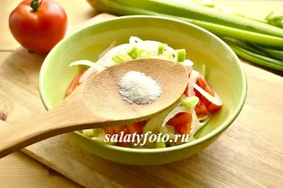 Rețetă utile proaspete salată, roșii și țelină (salată) Reteta pentru o salata sanatoasa de varză proaspete, roșii și țelină
