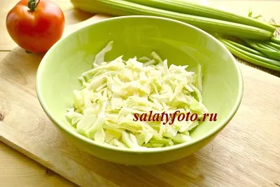 Rețetă utile proaspete salată, roșii și țelină (tomate) Reteta pentru o salata sanatoasa de varză proaspete, roșii și țelină