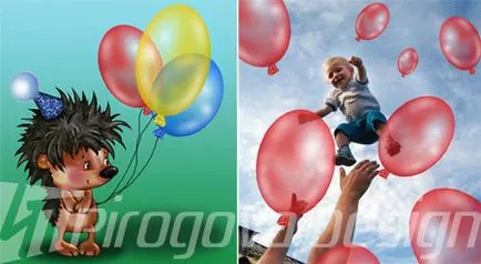 Desenul balonul în Photoshop (talon) Desenați un balon în Photoshop