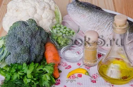 pește aburit cu legume - un pas cu pas reteta cu fotografii, pește și fructe de mare