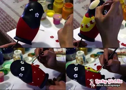 Painted descriere matryoshka în trepte de master class (clasă) păpuși cuibărit pictat descriere pas cu pas a master-class